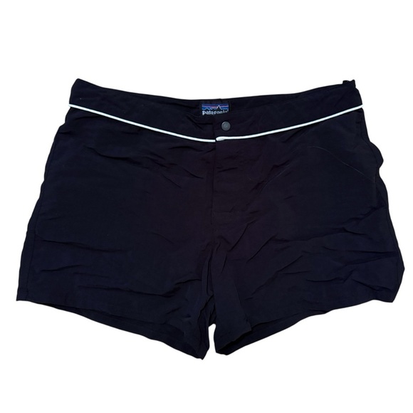 Patagonia Vintage Button Out Boardie Swim Shorts Women’s 8 Black Y2K Surf Hawaii - Picture 2 of 8